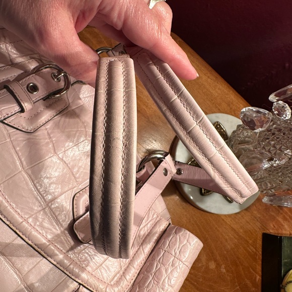 Vintage Coach Madison Embossed Exotic Satchel- pink - Picture 6 of 17